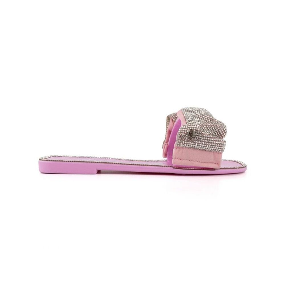 JUICY COUTURE Womens Pink Mixed Media Hollyn Round Toe Slip On Slide Sandals 5 M